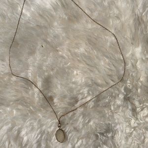 White stone sparkly gold necklace